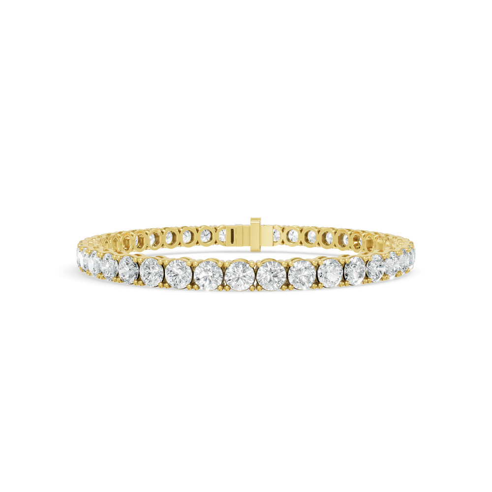 14.31 ctw Diamond 4P Classic 14K Yellow Gold Tennis Bracelet